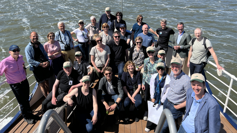 Group photo of participants of the WSB meeting on a boat en route to Ameland. CWSS.